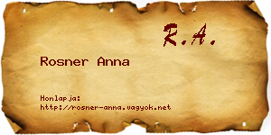 Rosner Anna névjegykártya